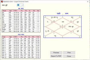 Cusp Divisional Chart